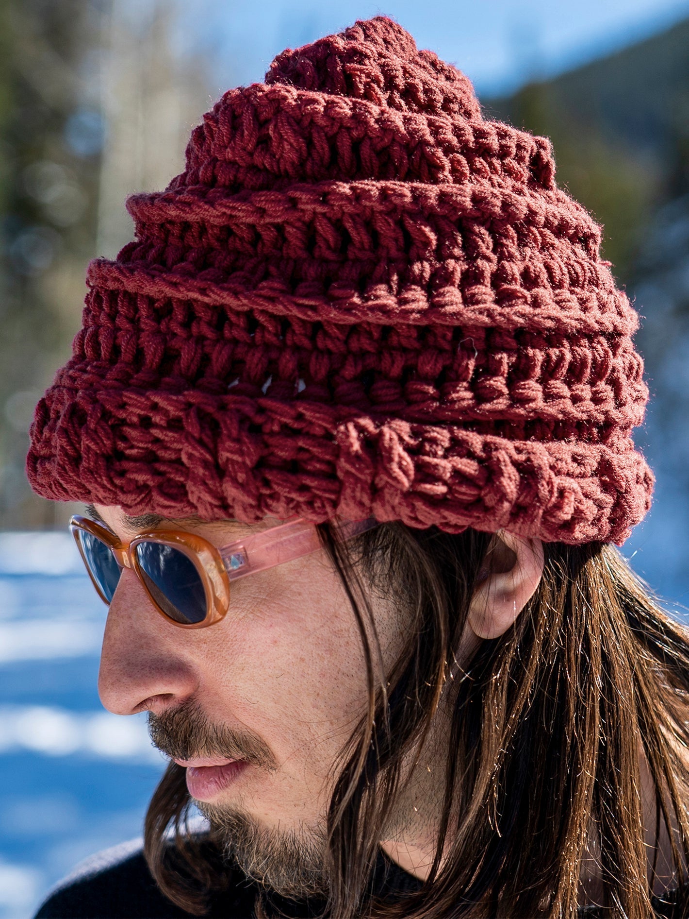 Bonnet en maille Rav - MAROON