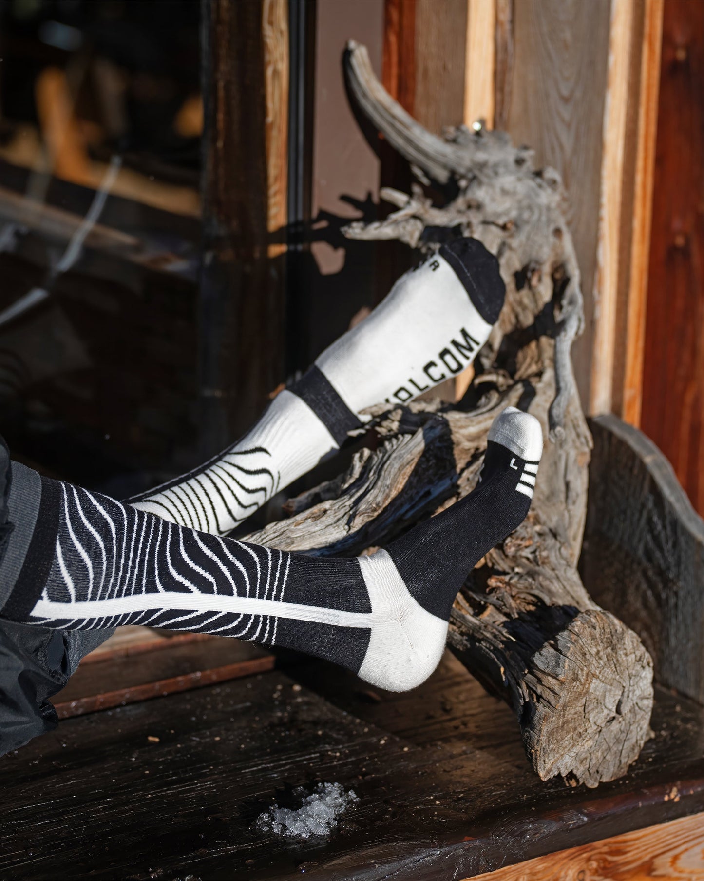 Schwere Over-The-Calf-Socken - Schwarz