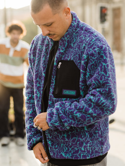 Muzzer Fuzzar Sherpa Zip-Up Sweatshirt - PRINT