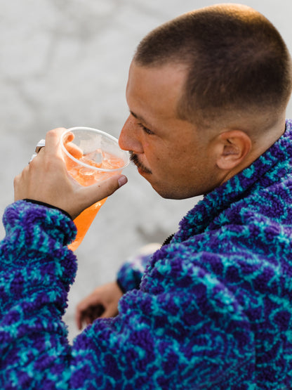 Muzzer Fuzzar Sherpa Zip-Up Sweatshirt - PRINT