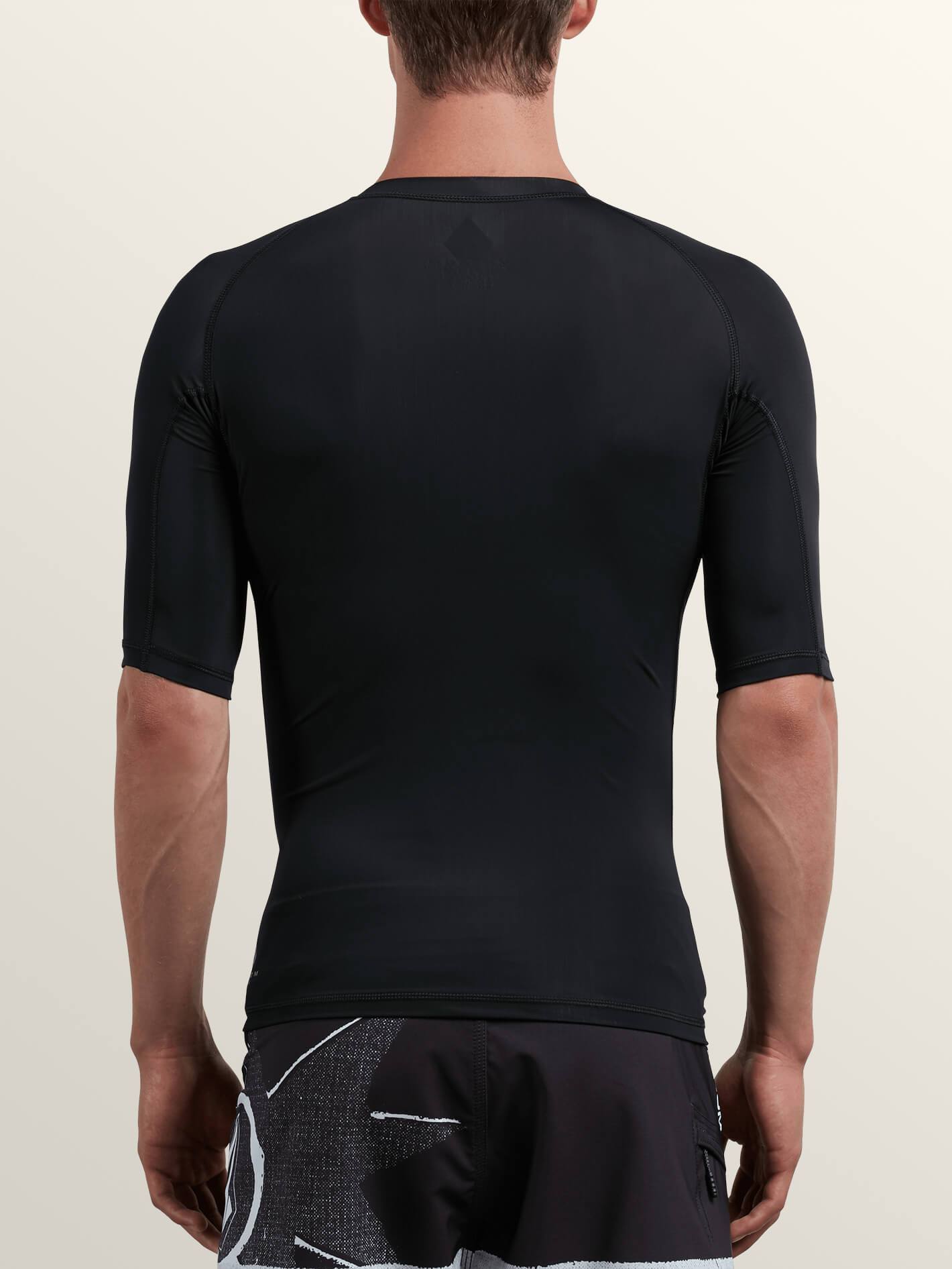 Lido Solid Short Sleeve Lycra - Black