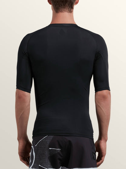 Lido Solid Short Sleeve Lycra - Black