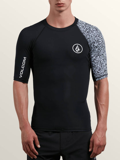 Lido Block Short Sleeve Lycra - Black