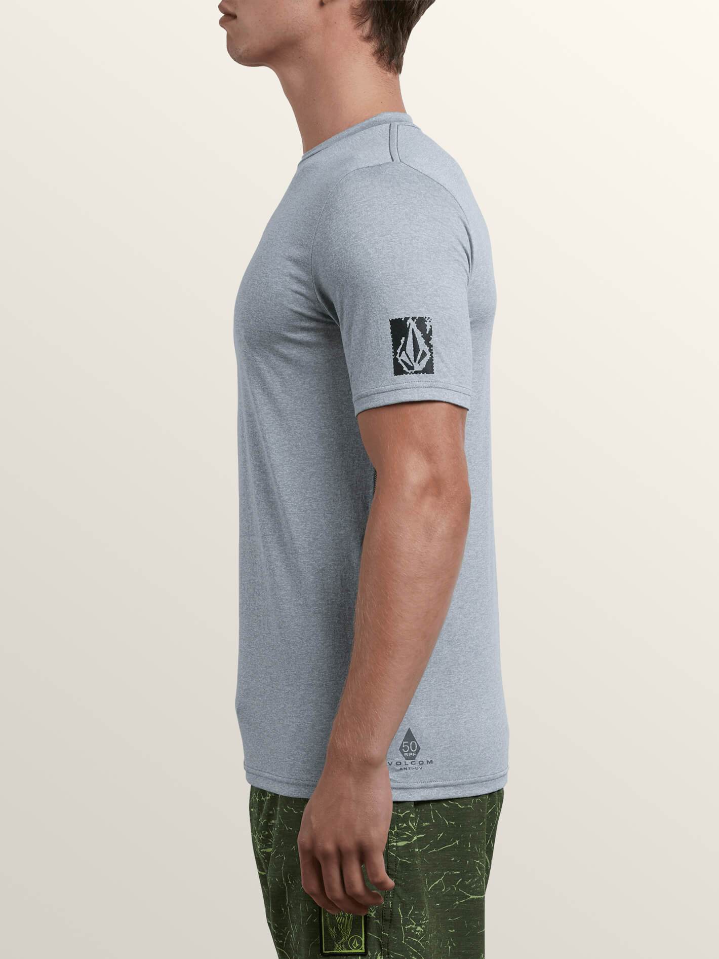 Lido Pixel Heather Short Sleeve Rashguard - Pewter