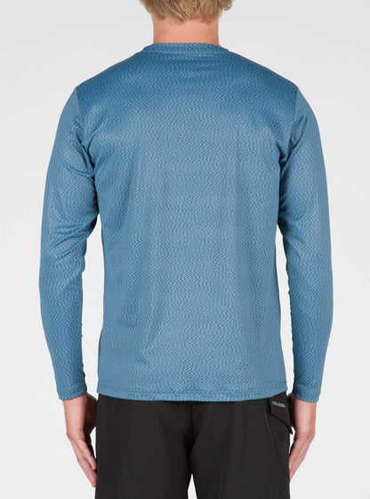 Distortion Langarm Lycra - Rauchblau