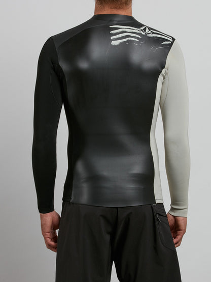 Chesticle Neopren-Reißverschlussjacke - Schwarz/Weiß