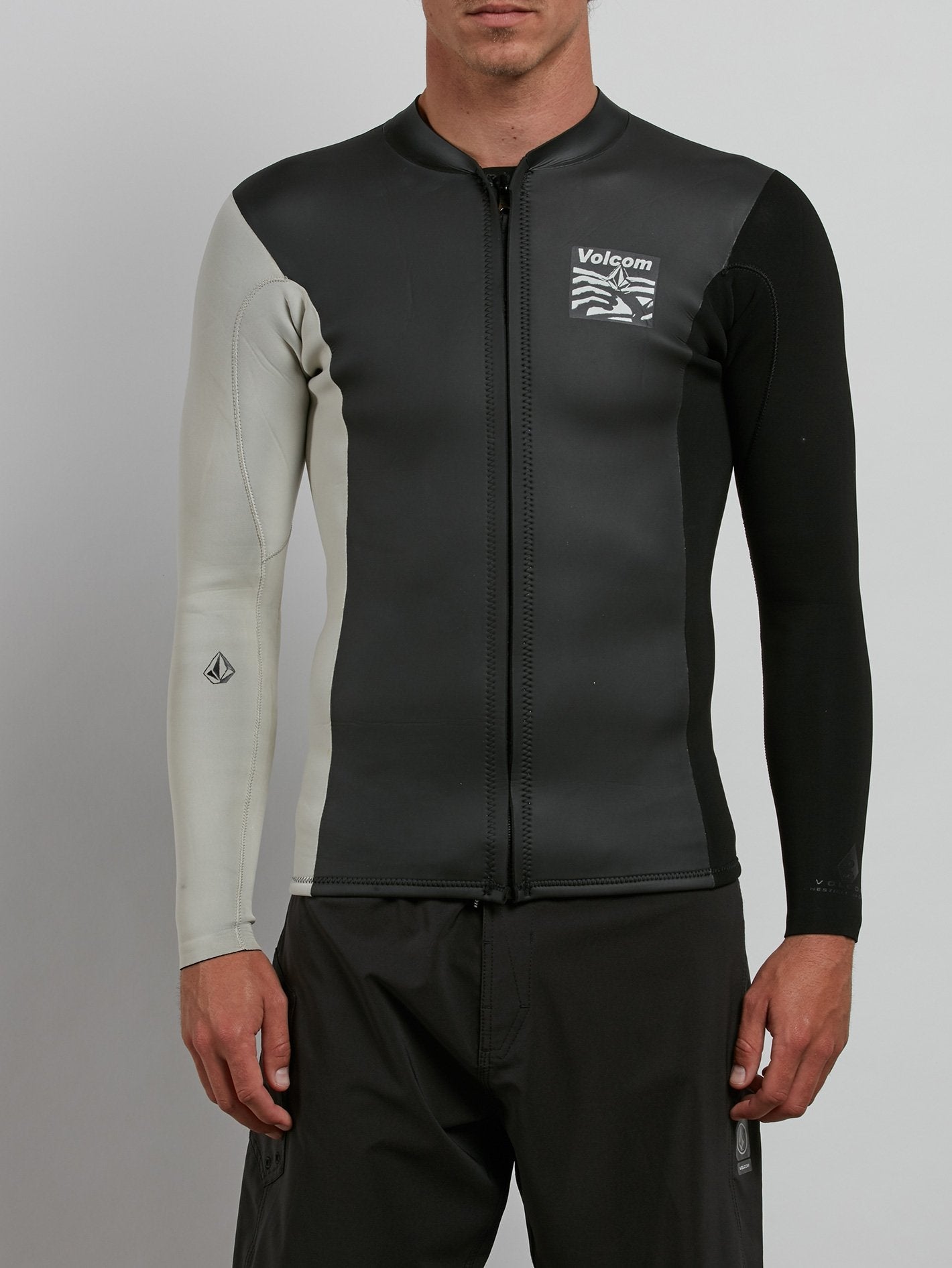 Chesticle Neopren-Reißverschlussjacke - Schwarz/Weiß