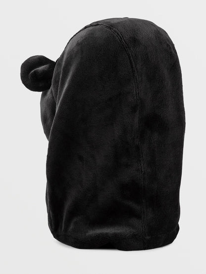 Sturmhaube mit Schneefell-Kreatur – SCHWARZ – (Kind)