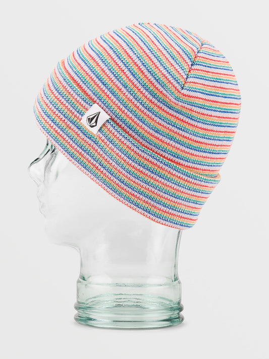 Beanie mit Mikrostreifen – WEISS – (Kinder)