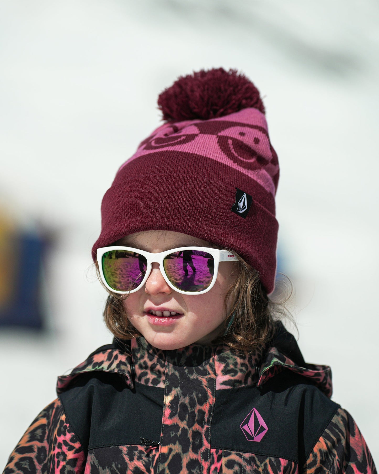 Camoblast Bobble Hat - Burgundy - (CHILDREN)