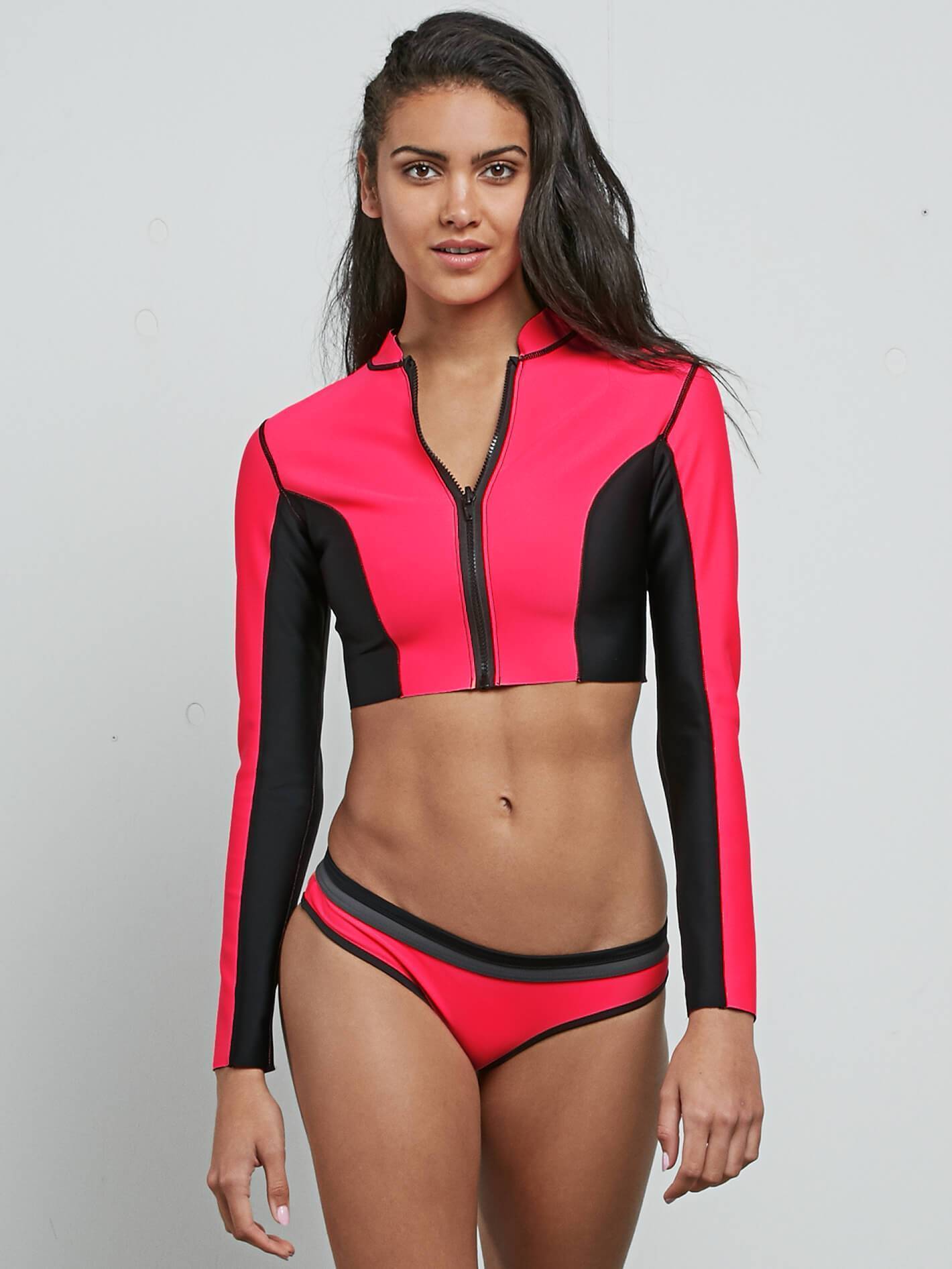 Georgia May Jagger Long Sleeve Lycra - Electric Coral