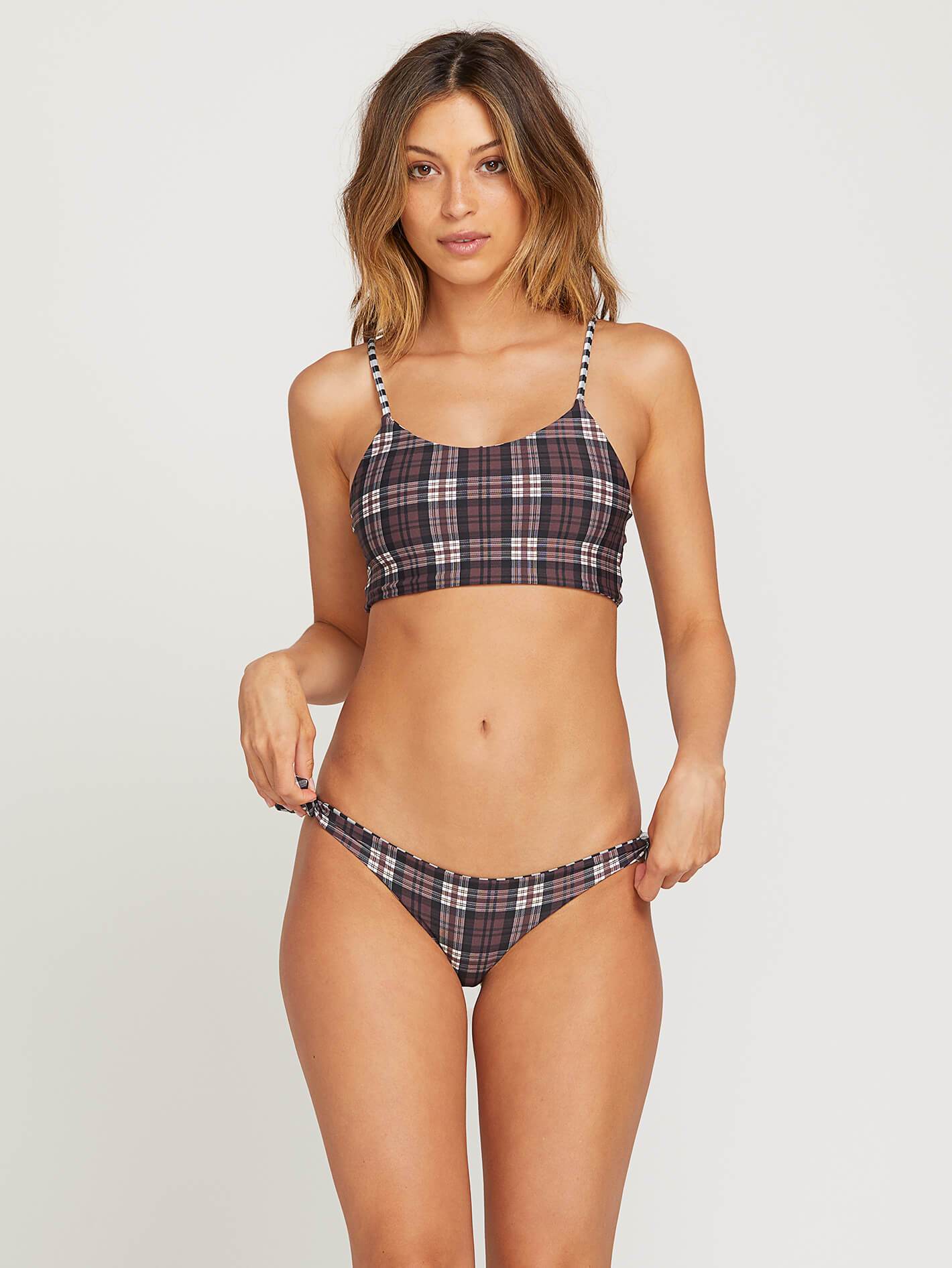 Haut de maillot Plaid Attitude Scoop - Dark Chocolate (Réversible)