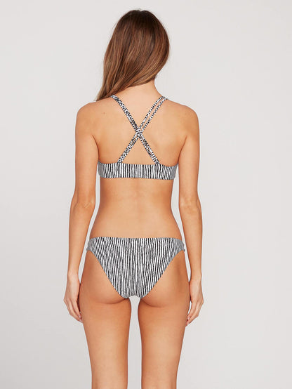 Stripe Away V-Ausschnitt-Bikinioberteil – WEISS