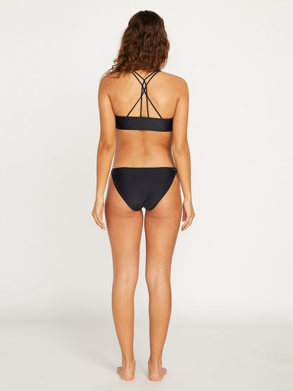 Simply Solid V-Ausschnitt-Bikinioberteil – SCHWARZ