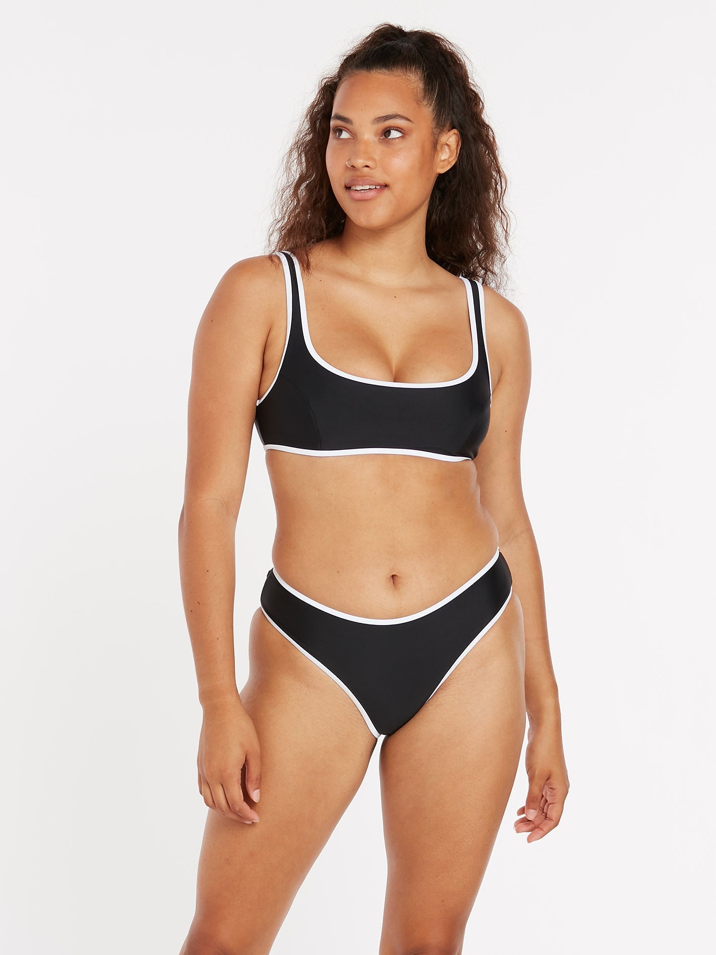 Haut de maillot Coco Scoop (Réversible) - BLACK COMBO