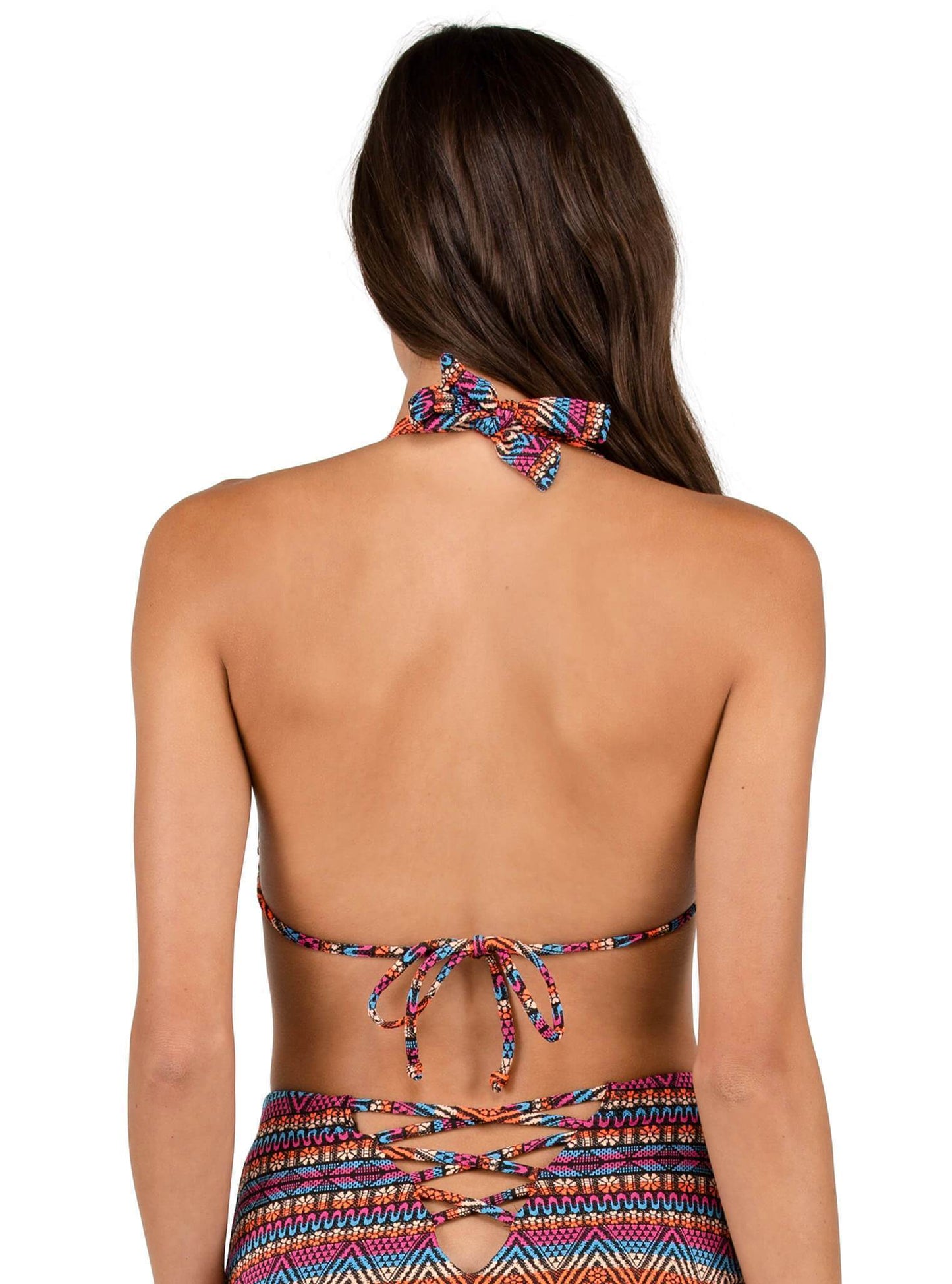 Seas The Day Halter Bikini Top - Firecracker