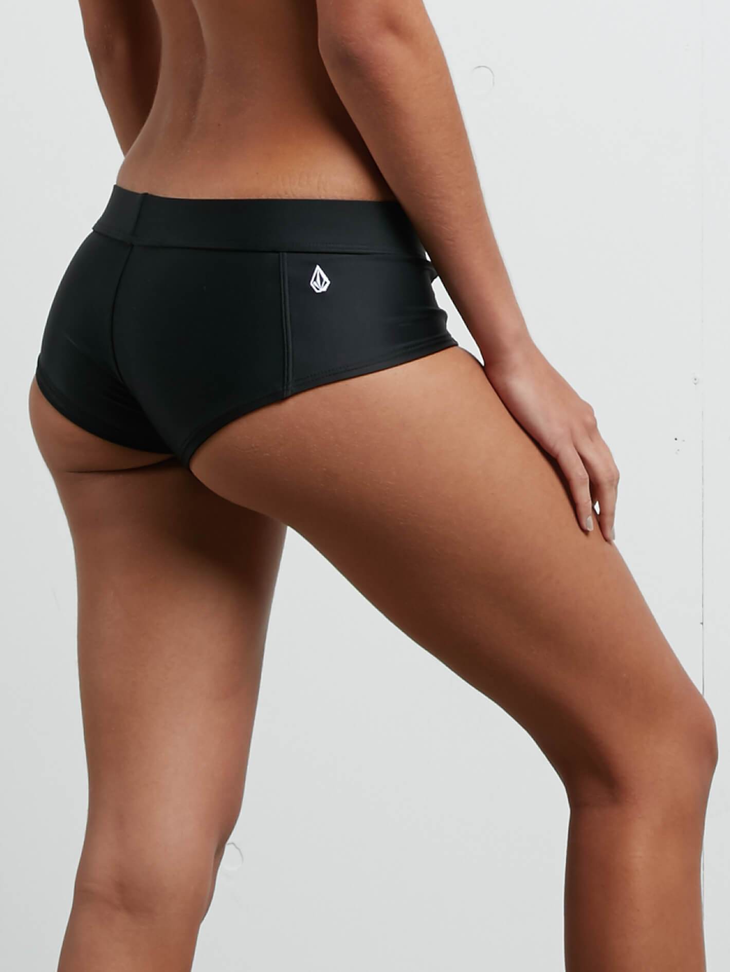 Simply Solid Boy Cut Bikini Bottom - Black