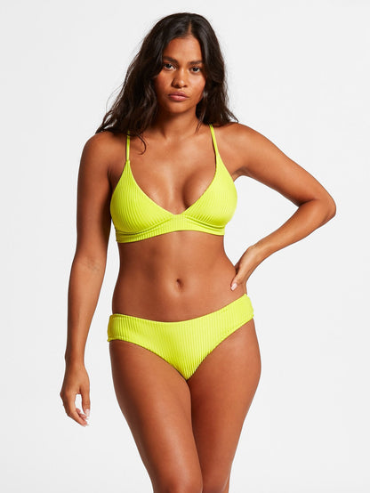 Simply Rib Cheeky Bikinihose - Limette