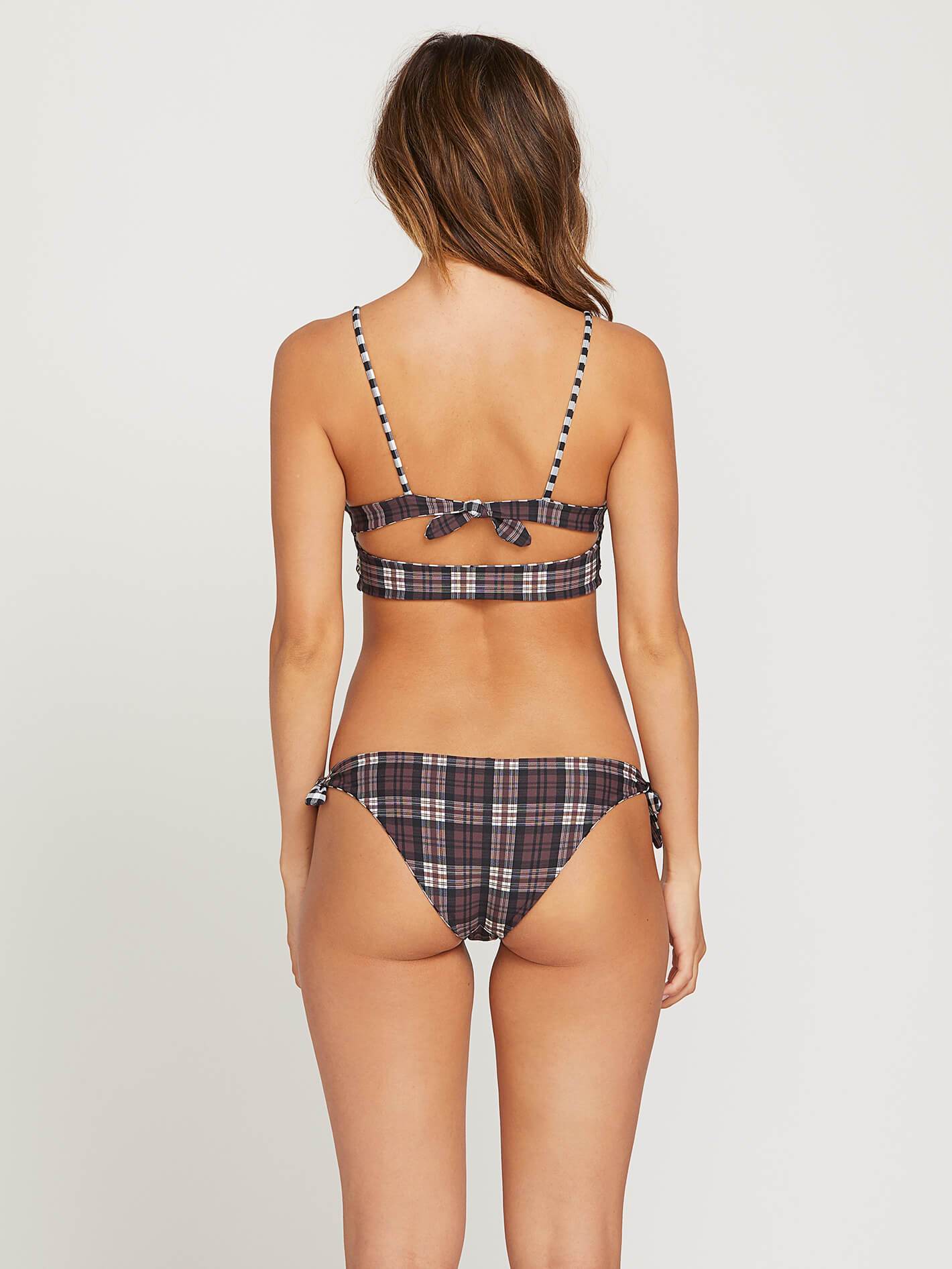 Plaid Attitud Hipster Bikini Bottoms - Dark Chocolate (Reversible)