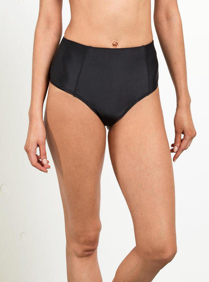 Simply Solid Retro-Bikinihose - Schwarz
