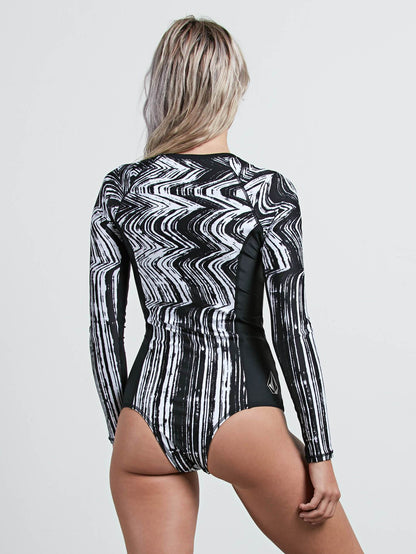 Stay Tuned Long Sleeve One Piece Swimsuit - Black