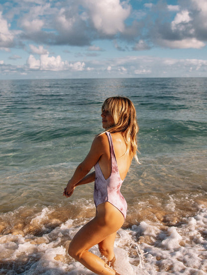 Follow The Cloud One-Piece Swimsuit - EGGPLANT