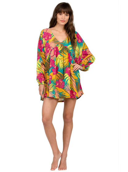 Robe caftan Hot Tropic - Teal