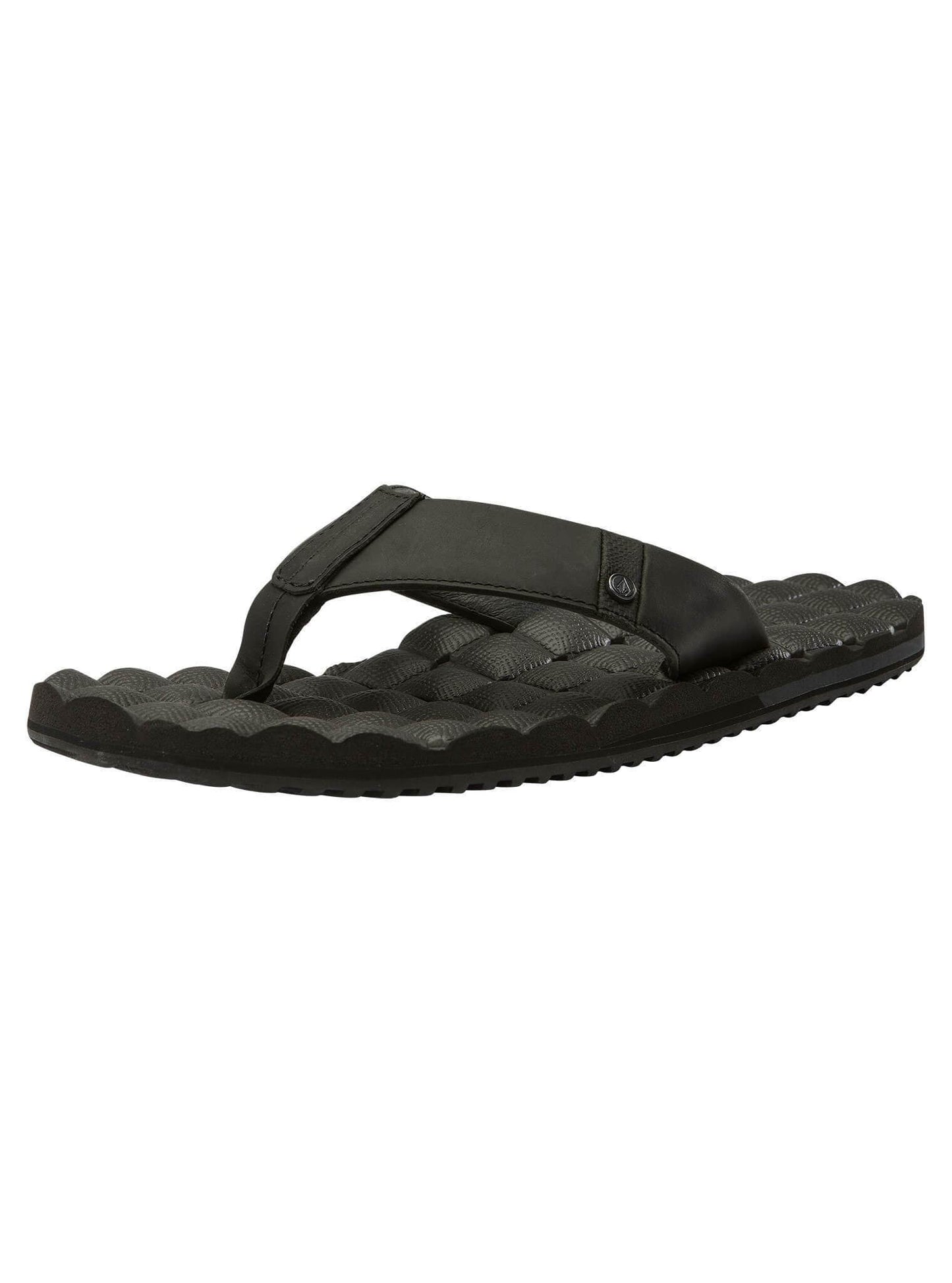 Relaxed-Ledersandalen - New Black