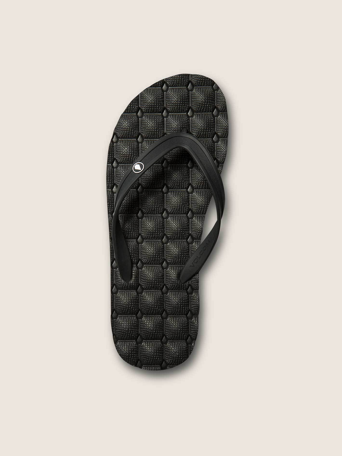 Recliner Rubber 2 Sandals - BLACK