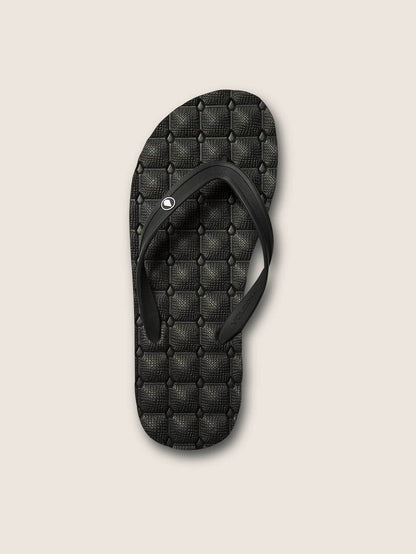 Recliner Rubber 2 Sandals - BLACK