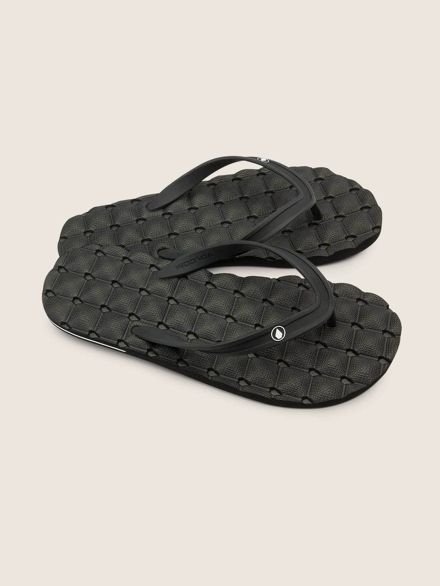 Recliner Rubber 2 Sandals - BLACK