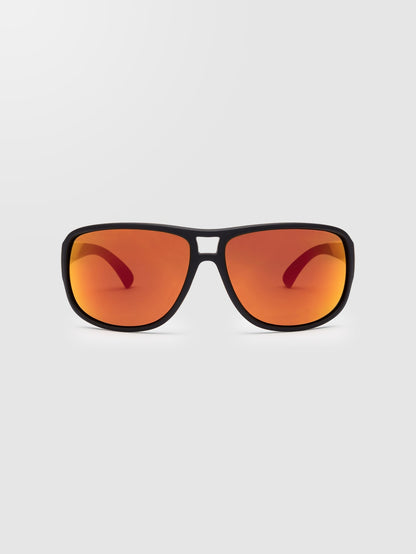 Lunettes de soleil Stoke Matte Black (Verres orange effet miroir) - HEAT MIRROR