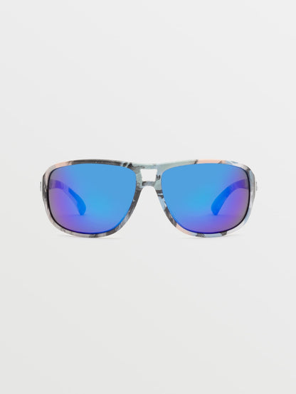 Stoke Skulls Sonnenbrille (blau verspiegelte Gläser) – SULPHUR