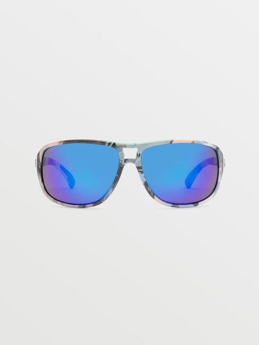Stoke Skulls Sonnenbrille (blau verspiegelte Gläser) – SULPHUR