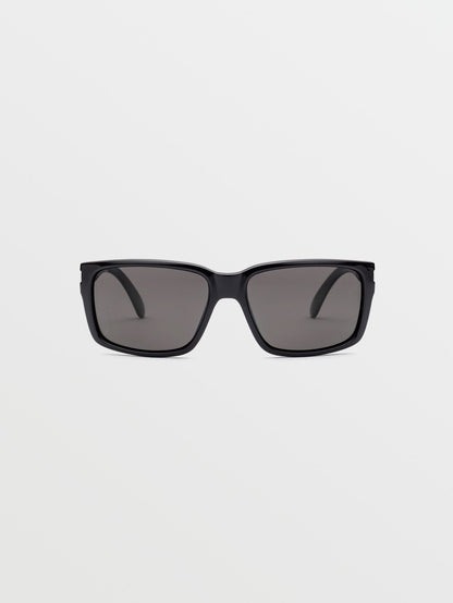 Stoneage Gloss Black Sunglasses (Gray Polarized Lenses) - GRAY POLAR