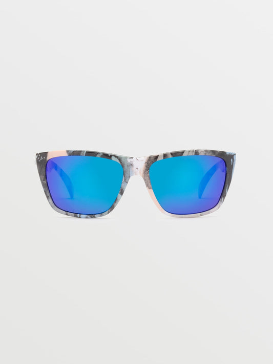 Plasm Skulls Sonnenbrille (blau verspiegelte Gläser) – SULPHUR