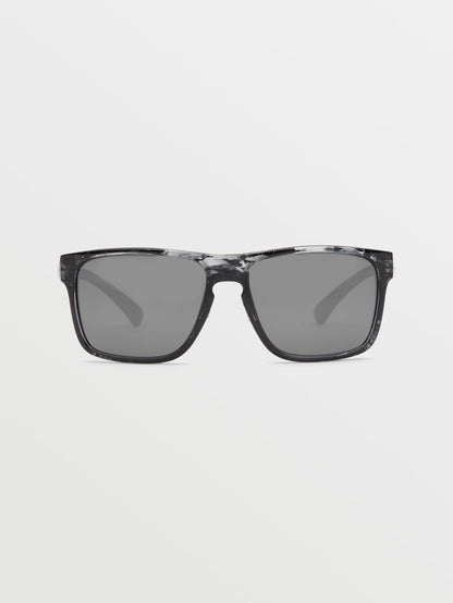 Trick Gloss Marble Sunglasses (Silver Mirrored Lenses) - MARINA BLUE