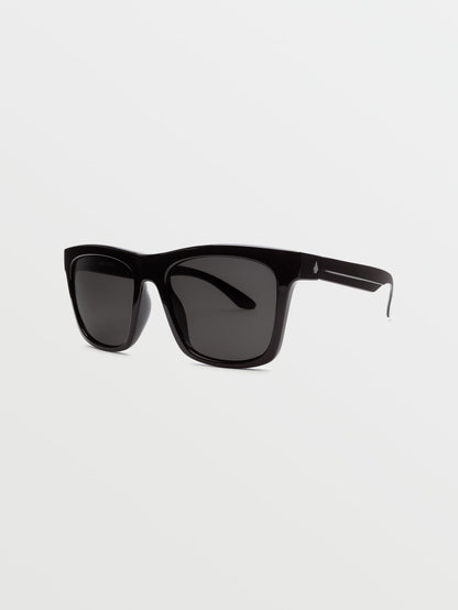 Jewel Gloss Black Sonnenbrille (graue Gläser) - GRAU