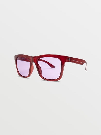 Bernsteinfarbene Sonnenbrille mit Juwelenglanz (violette Gläser) – AMBER ROCK