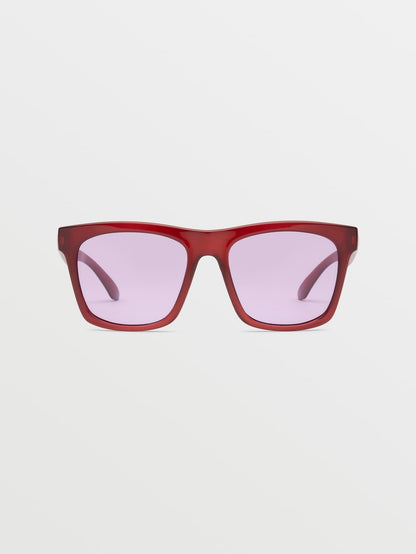 Bernsteinfarbene Sonnenbrille mit Juwelenglanz (violette Gläser) – AMBER ROCK