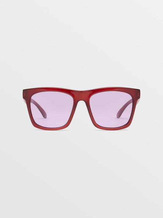 Bernsteinfarbene Sonnenbrille mit Juwelenglanz (violette Gläser) – AMBER ROCK