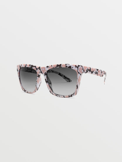 Lunettes de soleil Jewel What's Poppin (Verres dégradés gris) - WHITE PRINT