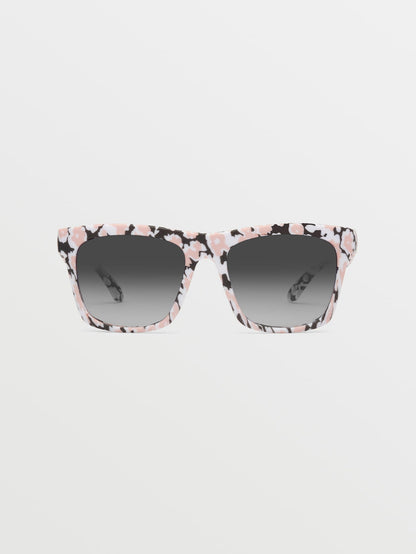 Lunettes de soleil Jewel What's Poppin (Verres dégradés gris) - WHITE PRINT