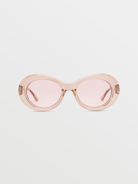 Stoned Gloss Quail Feather Sonnenbrille (rosa Gläser) – FEATHER GREY