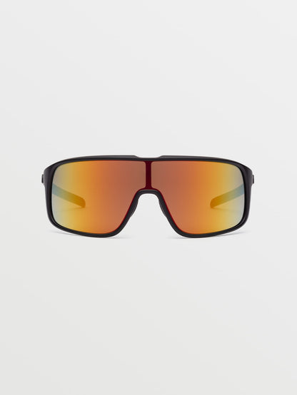 Macho BLACK matte sunglasses (Gray red lenses) - GRAY RED CHROME