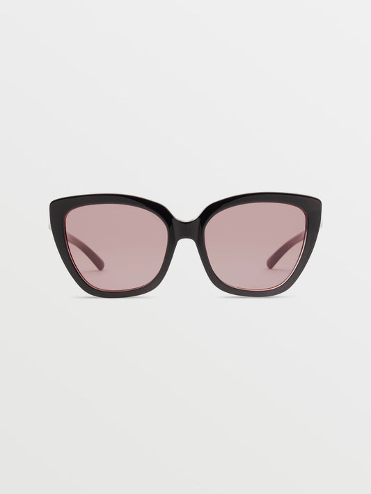 Milli Gloss Black Sonnenbrille (Hellrosa Gläser) - SCHWARZ