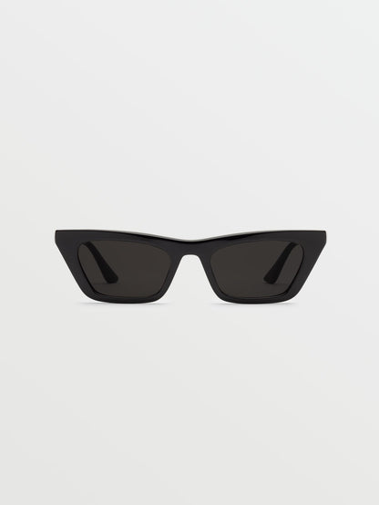 Peace Punk Gloss Black Sunglasses (Grey Lens) - BLACK