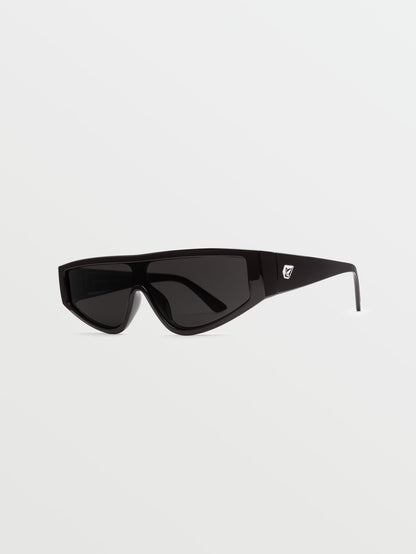 Vinyl Glaze Gloss Black Sunglasses (Grey Lens) - BLACK