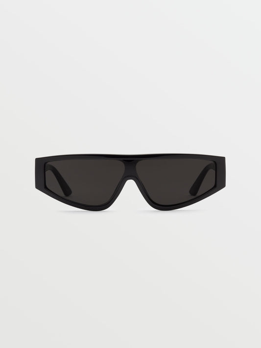 Vinyl Glaze Gloss Black Sonnenbrille (graue Gläser) – SCHWARZ