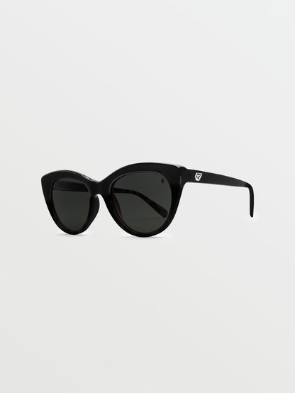 Eyeeye Stone Gloss Black Sunglasses (Grey Lens) - BLACK